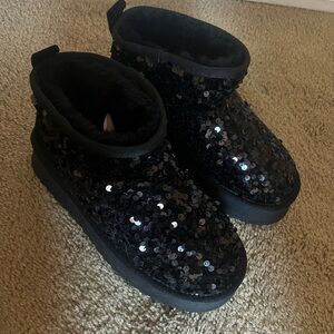 Sparkly Black Boots